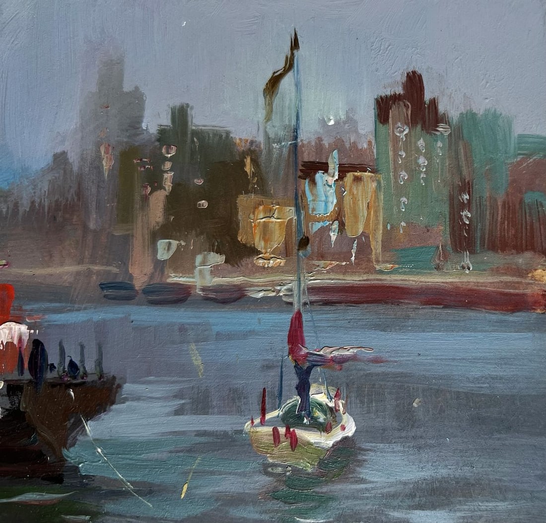 Oil painting Ship at the pier Yuriy Suprunchuk - 8