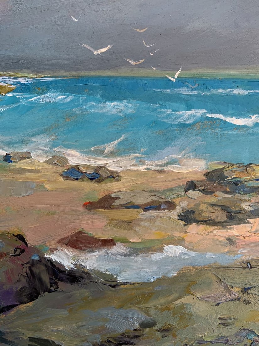 Oil painting White seagulls on the seashore Yuriy Suprunchuk - 12