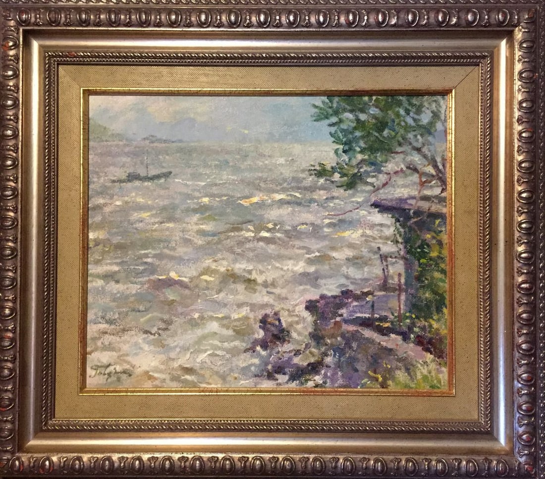 Oil painting Sea Gavdzinsky Albin Stanislavovich: №GS 123 *** ABOUT THIS PAINTING *** * TITLE: "Sea" * ARTISTS: Gavdzinsky Albin Stanislavovich * SIZE: 31x38cm/'12,20x14,96 inches' * MEDIUM: oil, canvas * HAND PAINTED: Original painting from