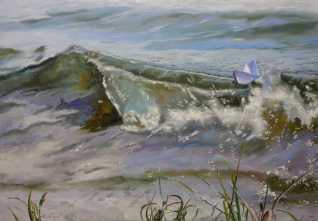 Oil painting The ark Varvarov Anatoly Viktorovich: №Varv 32 *** ABOUT THIS PAINTING *** * TITLE: "The ark" * ARTISTS: Varvarov Anatoly Viktorovich * SIZE: 80x115 cm/'31.49x45.27 inches' * MEDIUM: oil, canvas * HAND PAINTED: Original painting fro