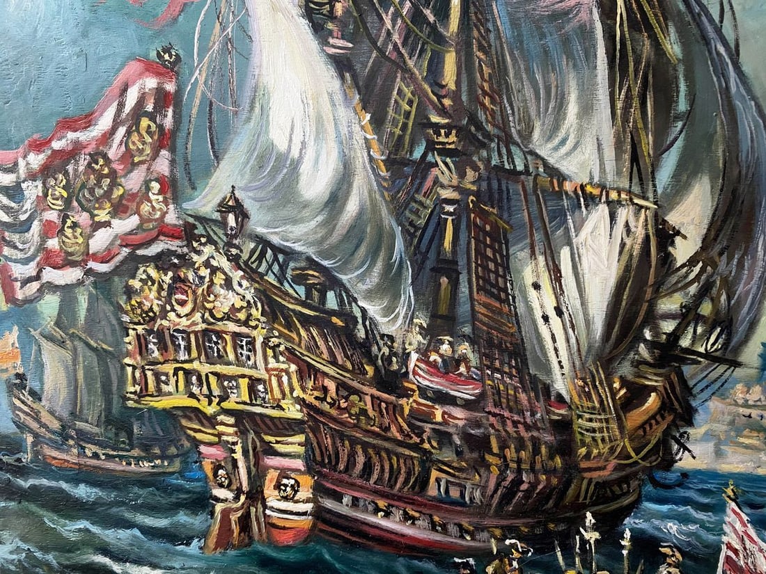 Oil painting 18th century ships Alexander Arkadievich Litvinov - 10