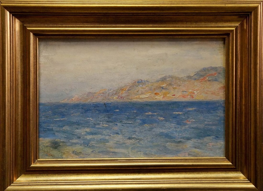 Oil painting Sea Paul Christiaan Bos: №Verns 107 *** ABOUT THIS PAINTING *** * TITLE: "Sea" * ARTISTS: Paul Christiaan Bos * SIZE: 19x27 cm/'7.48x10.62 inches', frame size: 28x37 cm/'11.02х14.56 inches' * MEDIUM: oil, canvas *