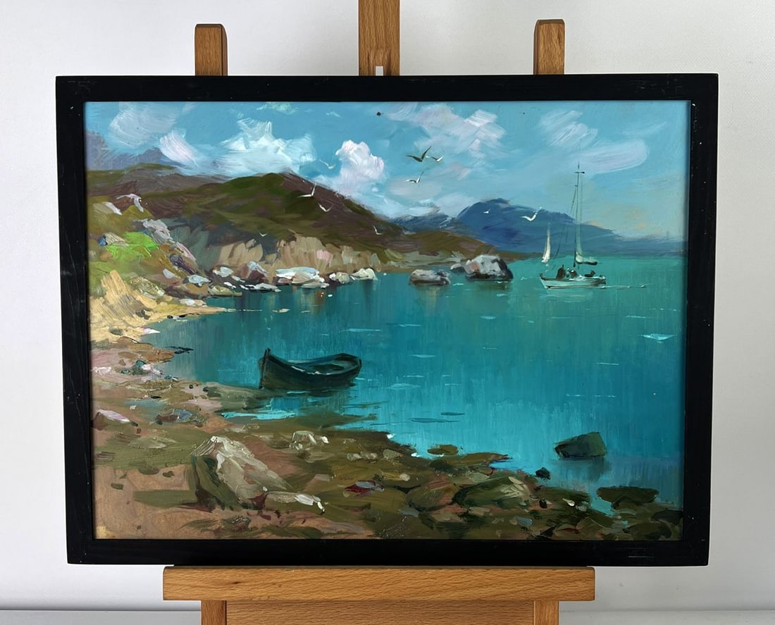 Oil painting Seagulls Fly to the Shore Yuriy Suprunchuk (1 of 11)