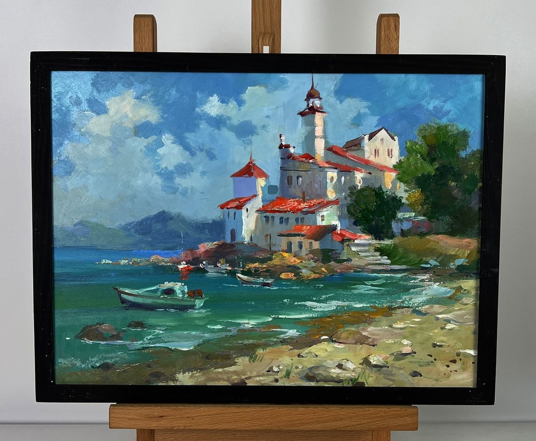 Oil painting Sunny Afternoon on the Coast Yuriy Suprunchuk: №AAA6264*** ABOUT THIS PAINTING **** TITLE: "Sunny Afternoon on the Coast"* ARTISTS: Yuriy Suprunchuk* SIZE: 30x40 cm/11.81x15.74 inches'* MEDIUM: oil, hardboard* HAND PAINTED: Original painting