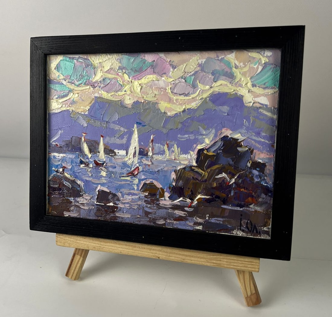 Oil painting Sailboats sail on the sea Oleksiy Ivanyuk - 4
