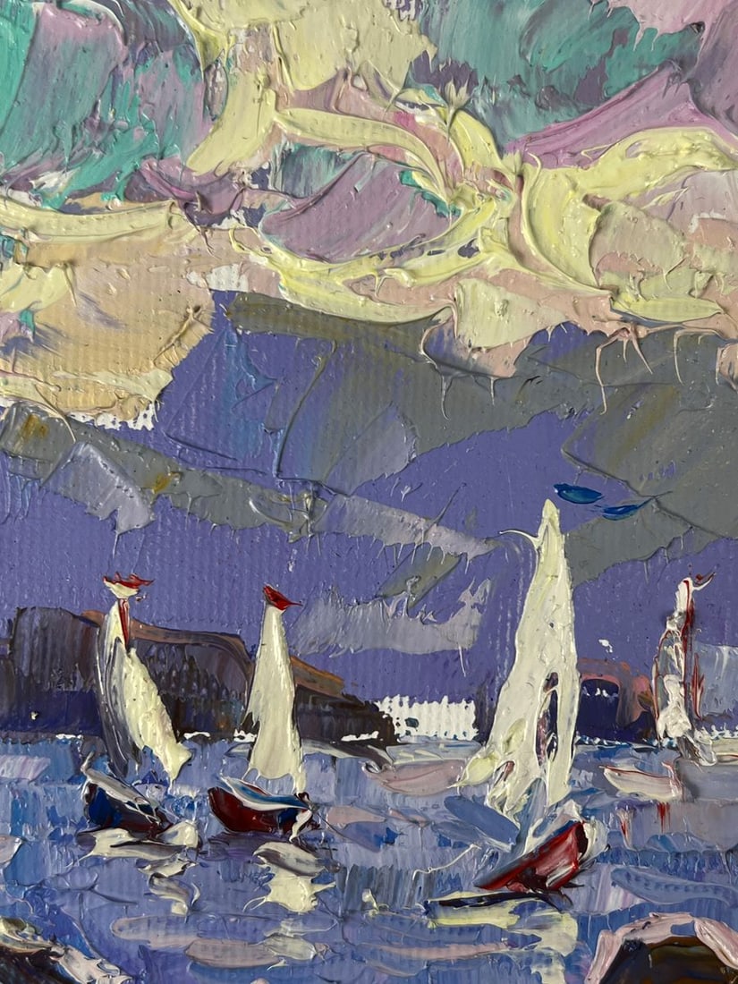 Oil painting Sailboats sail on the sea Oleksiy Ivanyuk - 6