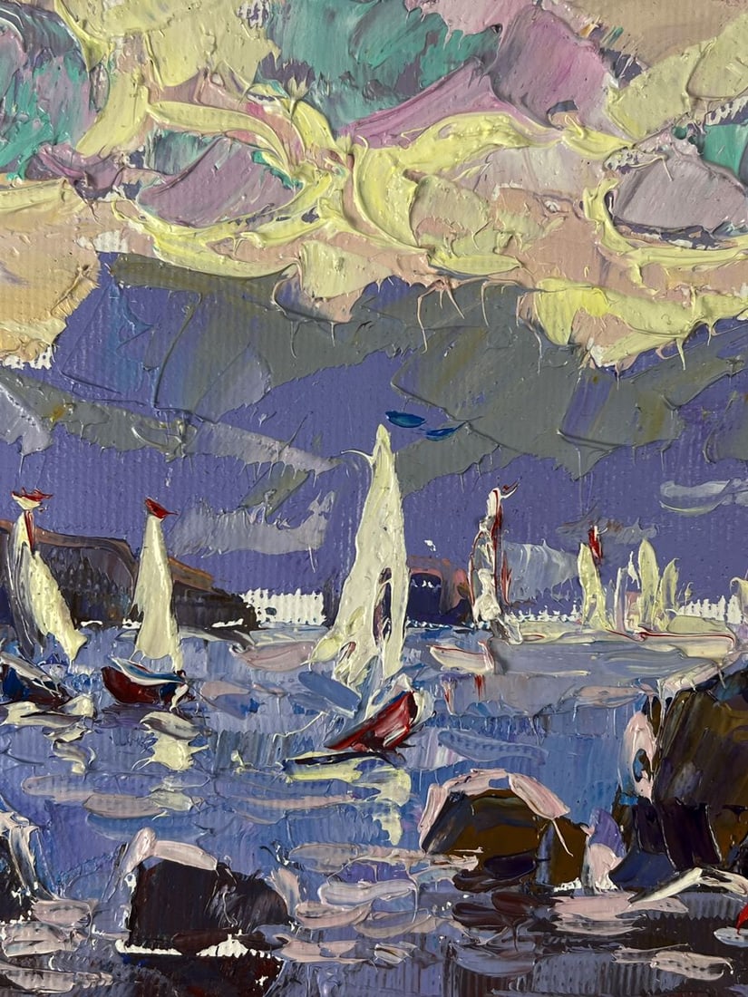 Oil painting Sailboats sail on the sea Oleksiy Ivanyuk - 8