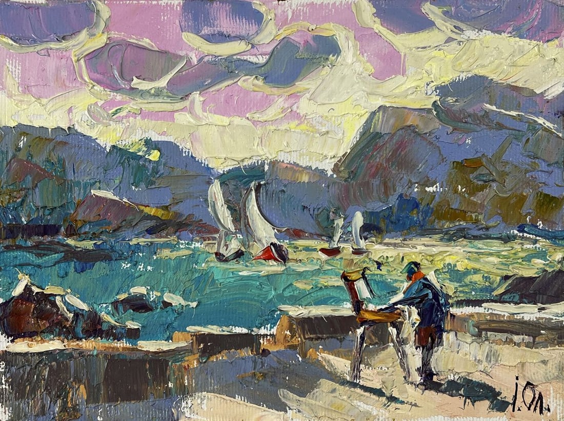 Oil painting Morning on the seaside promenade Oleksiy Ivanyuk - 5