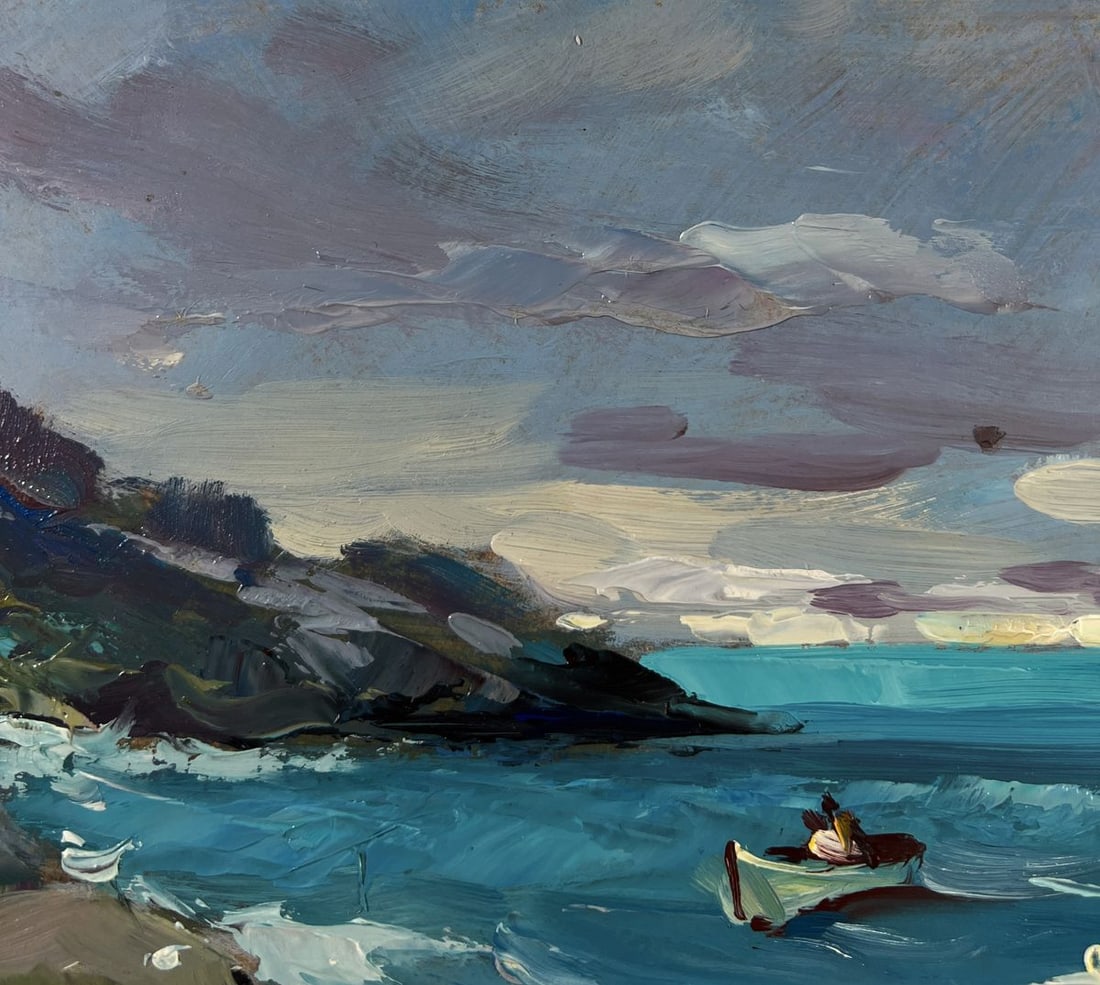 Oil painting Sea waves crashing against sharp shores Yuriy Suprunchuk - 6