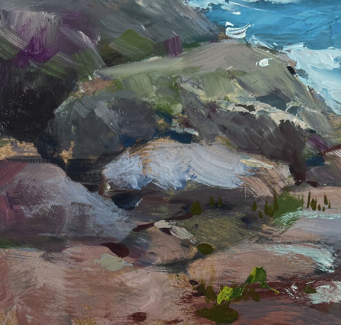 Oil painting Sea waves crashing against sharp shores Yuriy Suprunchuk - 8