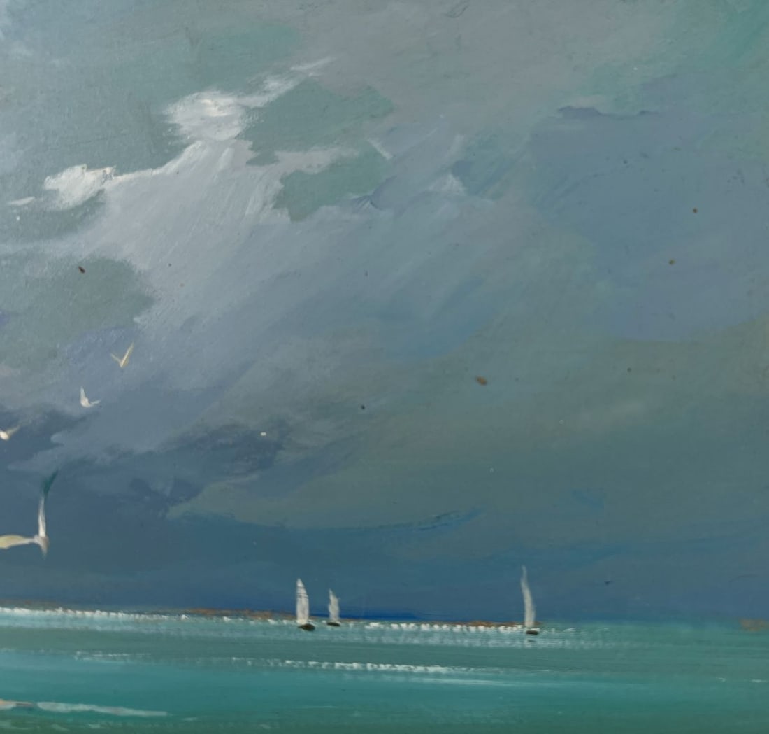 Oil painting Seagulls over the seashore Yuriy Suprunchuk - 4
