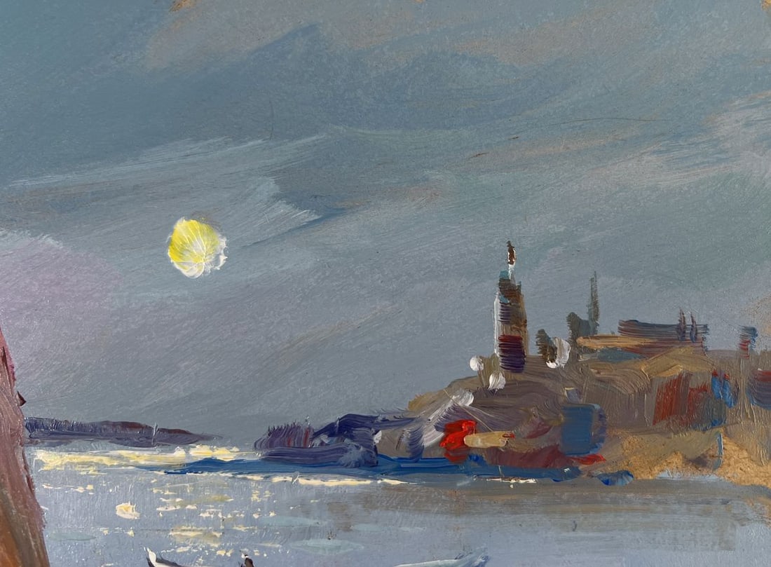 Oil painting Boats under the moon Yuriy Suprunchuk - 4