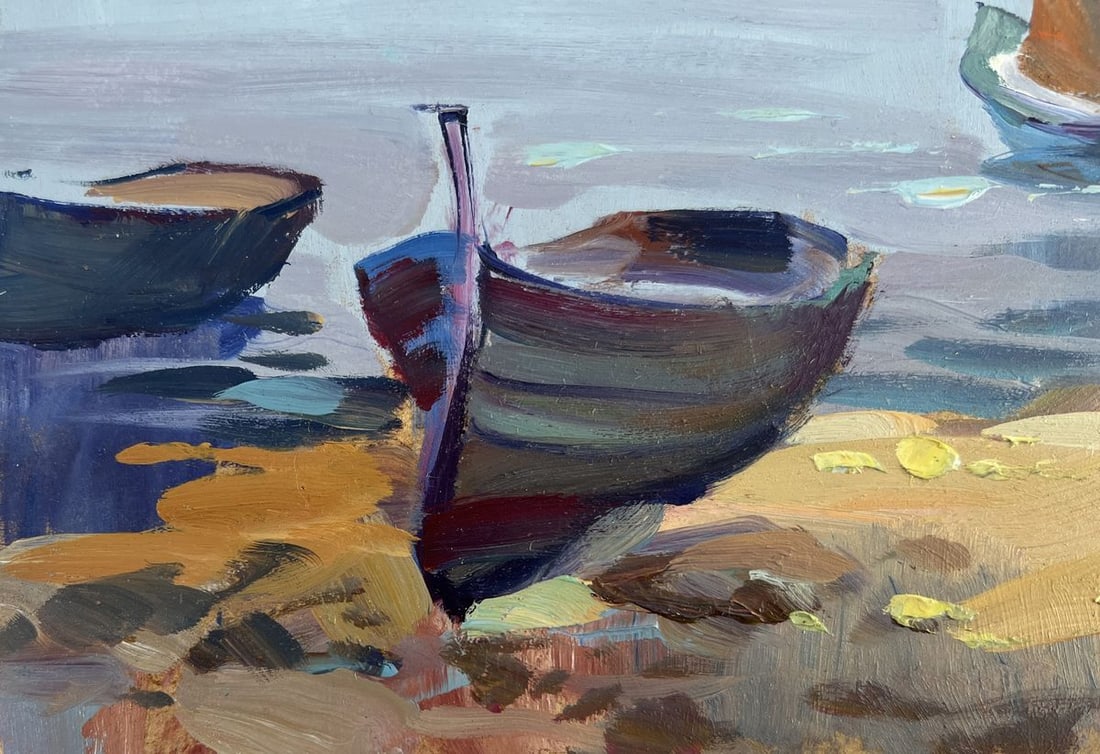 Oil painting Boats under the moon Yuriy Suprunchuk - 6