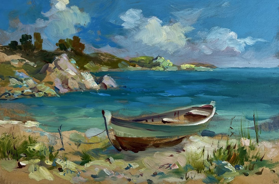 Oil painting Boat on the seashore Yuriy Suprunchuk - 6