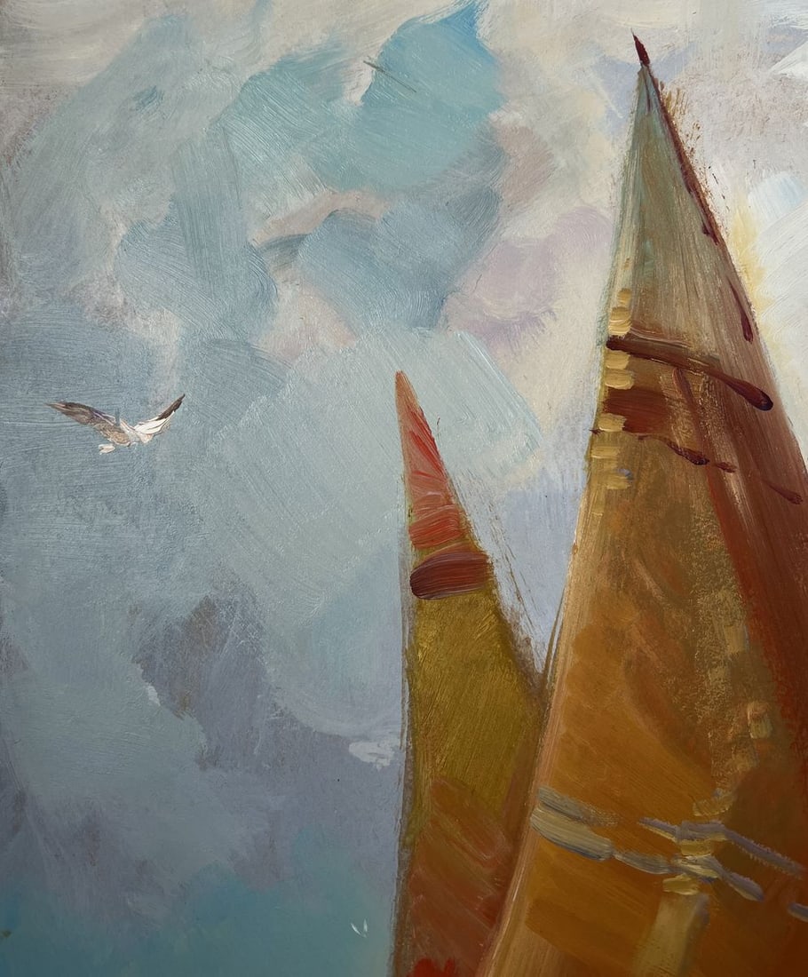 Oil painting Lonely boat in the waves Yuriy Suprunchuk - 5