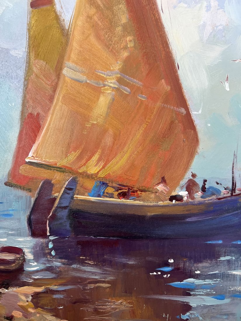 Oil painting Lonely boat in the waves Yuriy Suprunchuk - 6