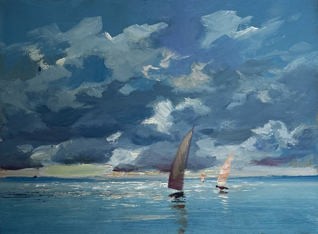 Oil painting The sun behind the clouds Yuriy Suprunchuk - 4
