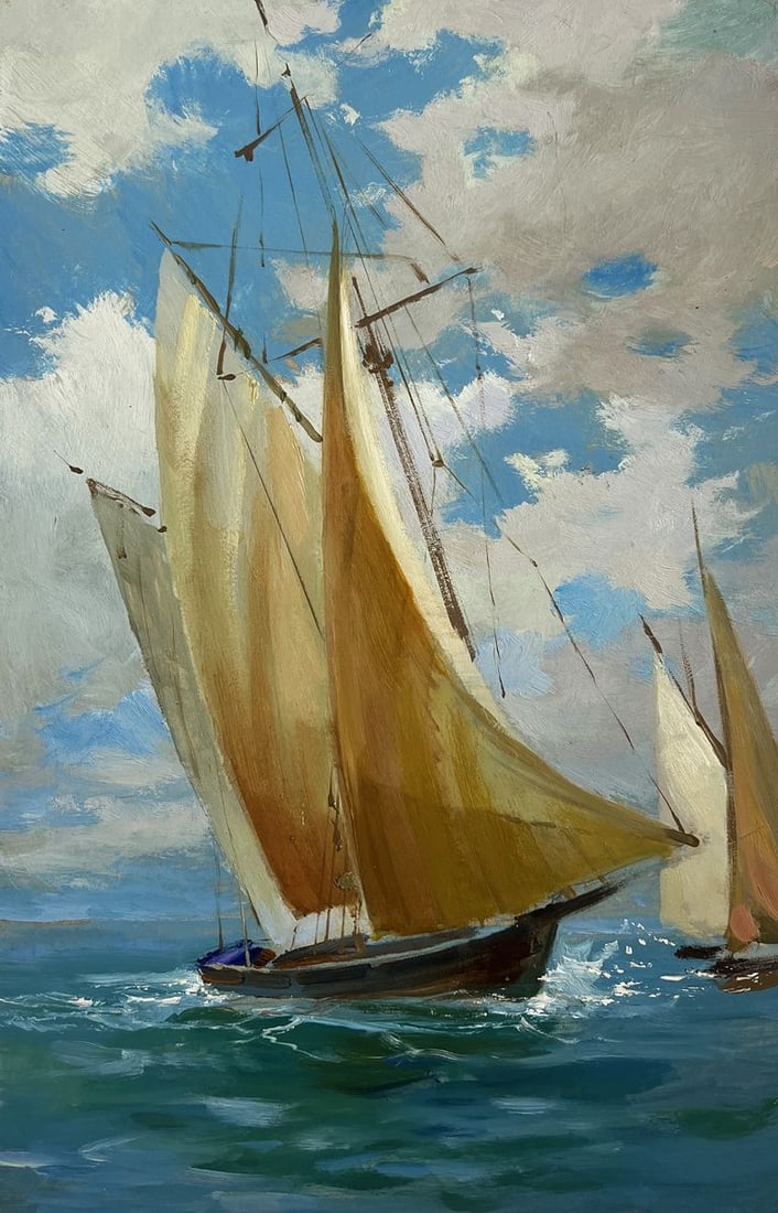Oil painting Sailboats at sea Yuriy Suprunchuk - 5