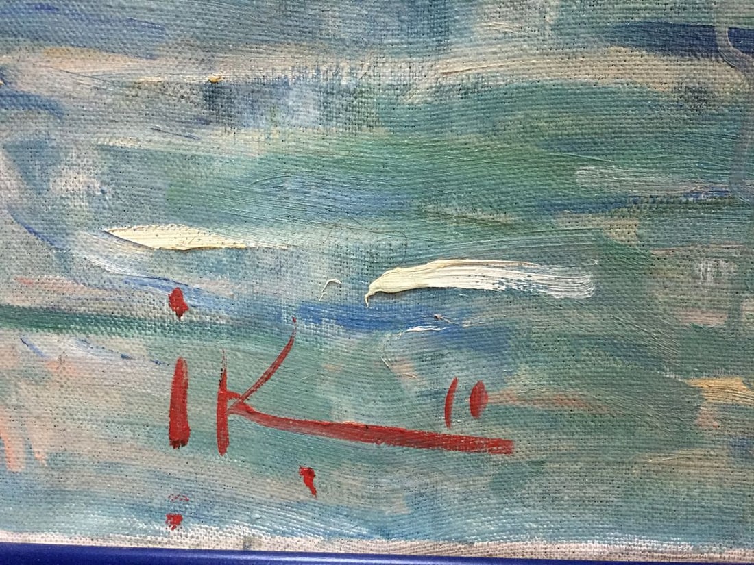 Oil painting Yacht and reflection in white Irina Kalyuzhnaya - 5