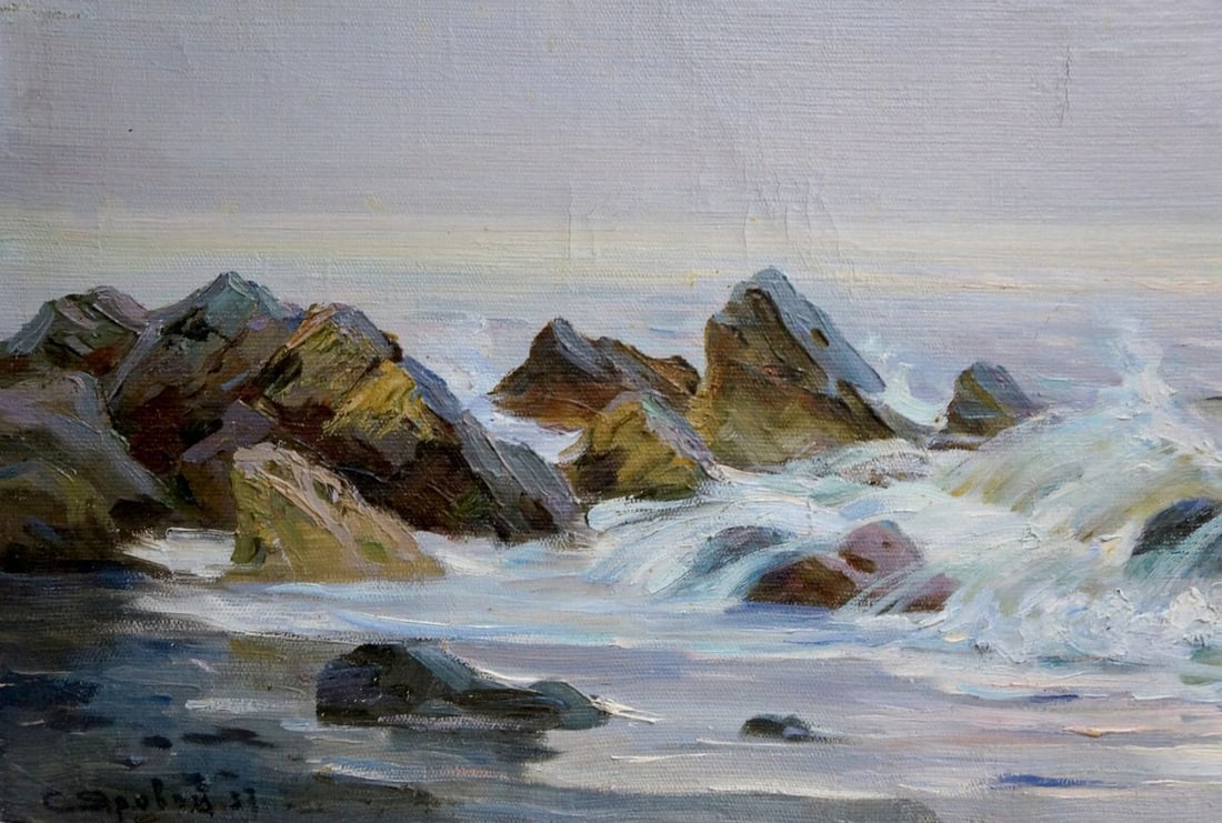 Oil painting Ship at sea Yarovoy Stepan Kalinovich - 2