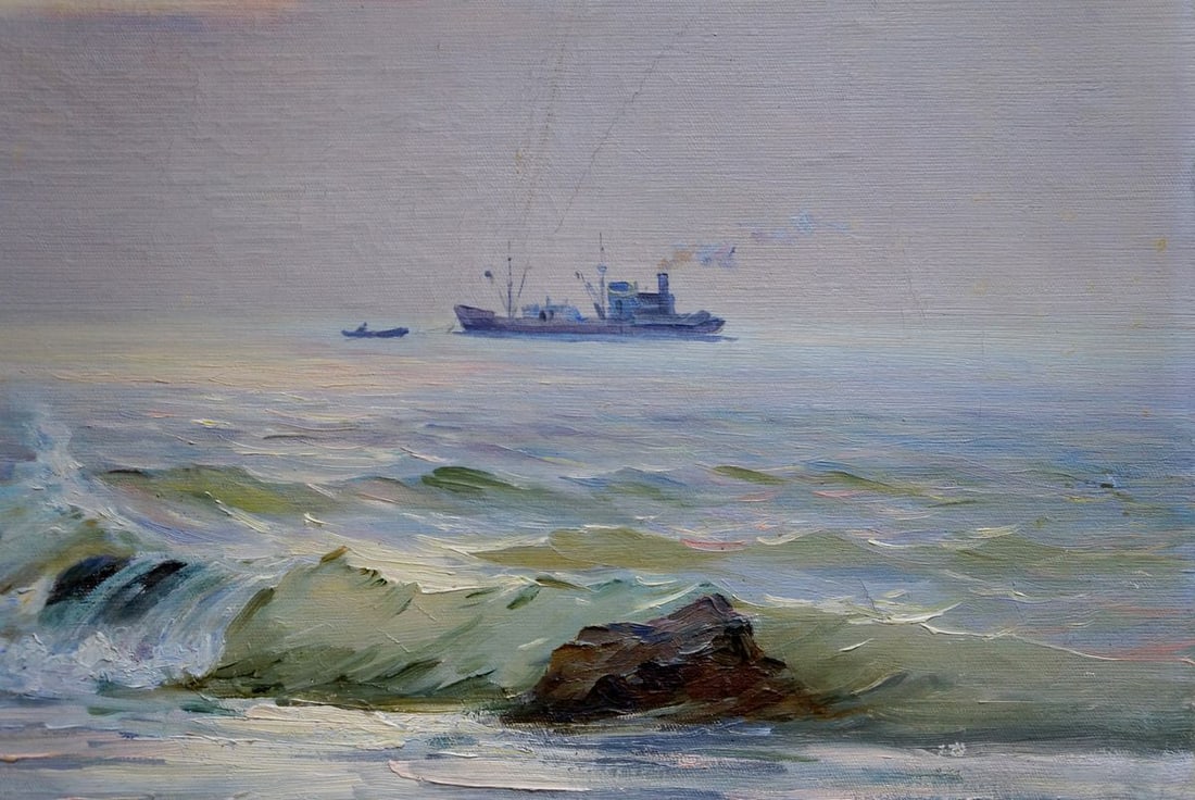 Oil painting Ship at sea Yarovoy Stepan Kalinovich - 5