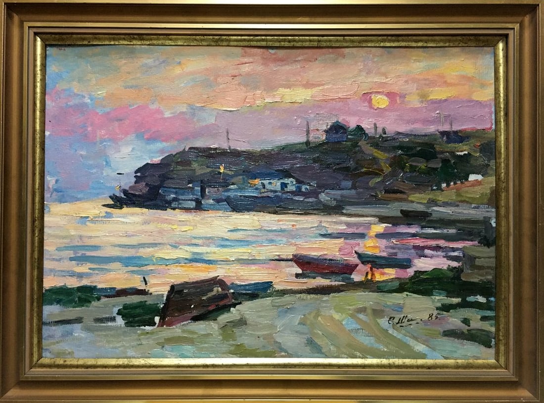 Oil painting Landscape Shadrin S.: №Vern 833 *** ABOUT THIS PAINTING *** * TITLE: "Landscape" * ARTISTS: Shadrin S. * SIZE: 45x65 cm/'17.71x25.59 inches', frame size: 60x78 cm/'23.62x30.70 inches' * MEDIUM: oil, cardboard * HAND