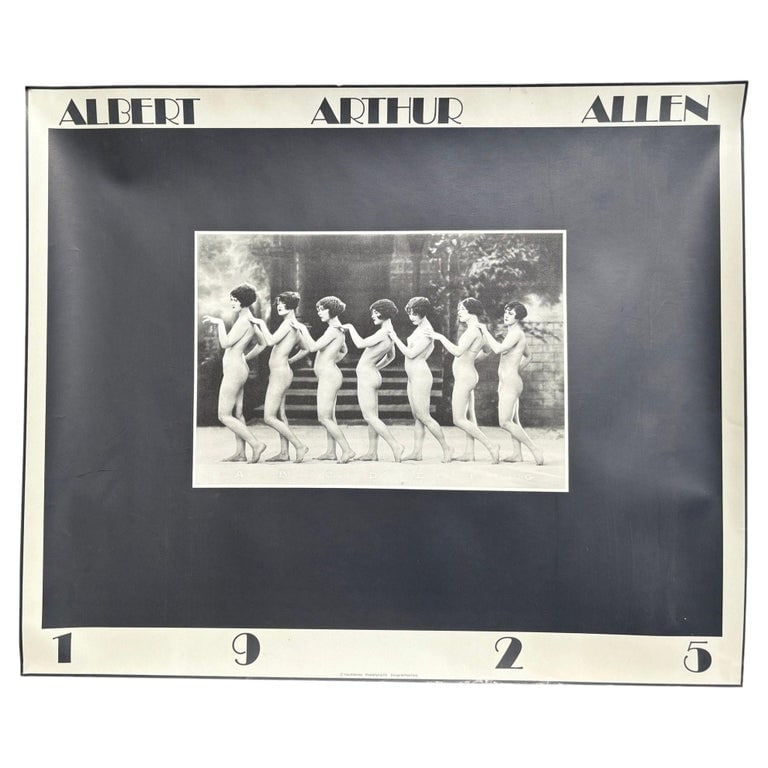 1925 Albert Arthur Allen "Chorus Line A-G" figure Flapper Girls Poster Print: This exquisite 1925 black and white photograph by Albert Arthur Allen featuring 7 figure flapper girls titled "Chorus Line A-G" the black-and-white print features a composition of figure flapper