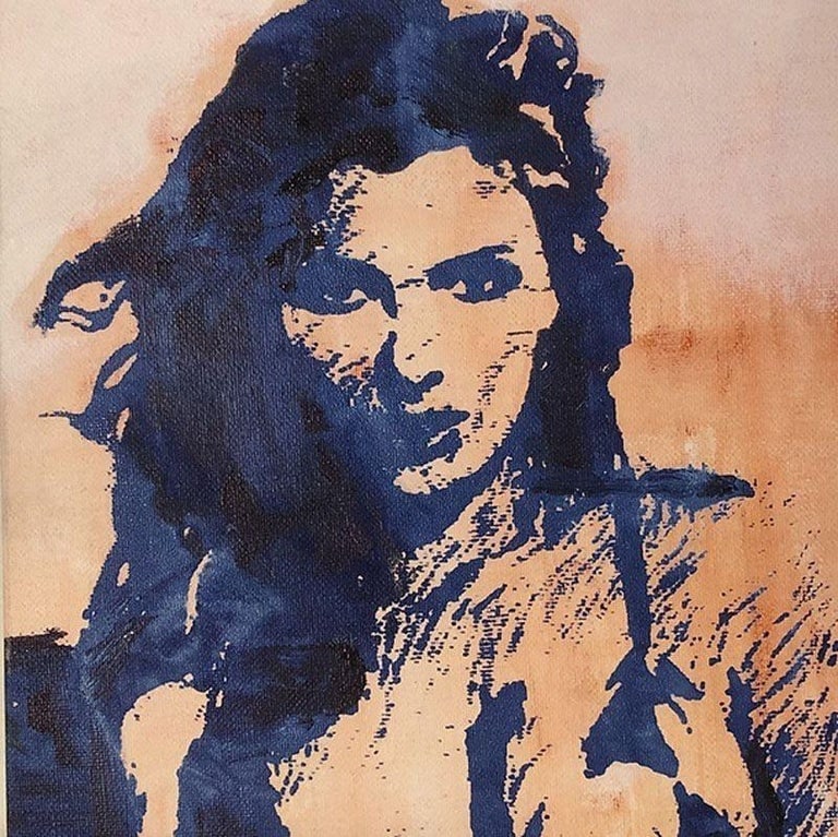 2000s Female Beach Portrait Pop-art Gicle Print on Canvas - 3