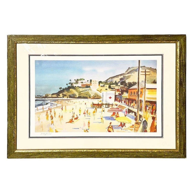 Milford Zornes "Main Beach Laguna" Lithograph Limited 236 of 250 Signed, Framed (1 of 8)