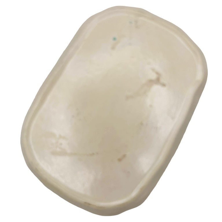 Mid-century Low Edged Aqua Colored Pond Themed Pottery Candy Dish - 4