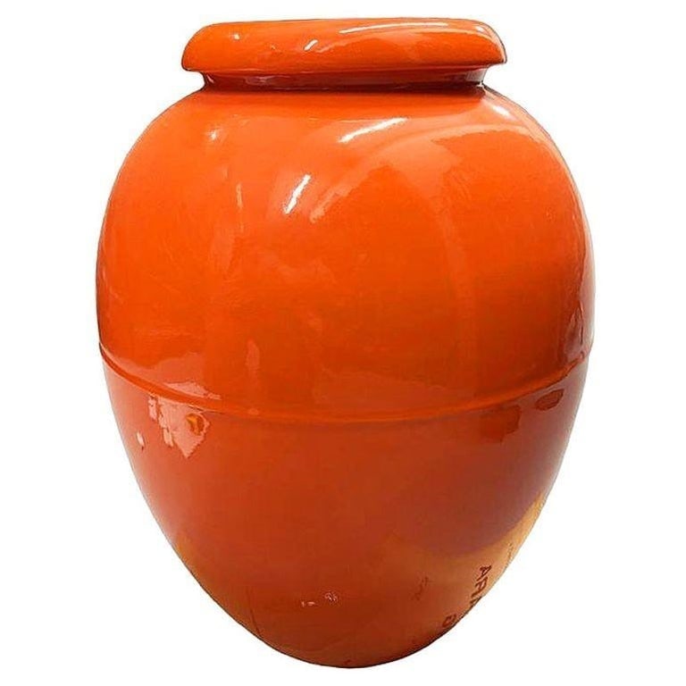 Large 15" Orange California Pottery Vase Planter Oil Jar by Bauer Pottery, 1920 - 2