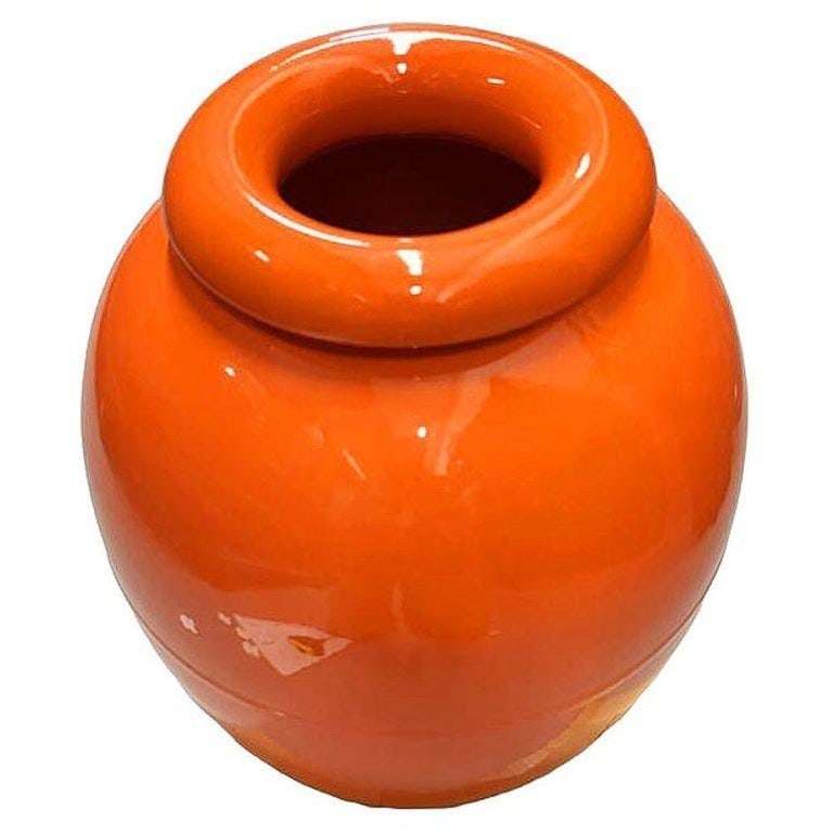 Large 15" Orange California Pottery Vase Planter Oil Jar by Bauer Pottery, 1920 - 3