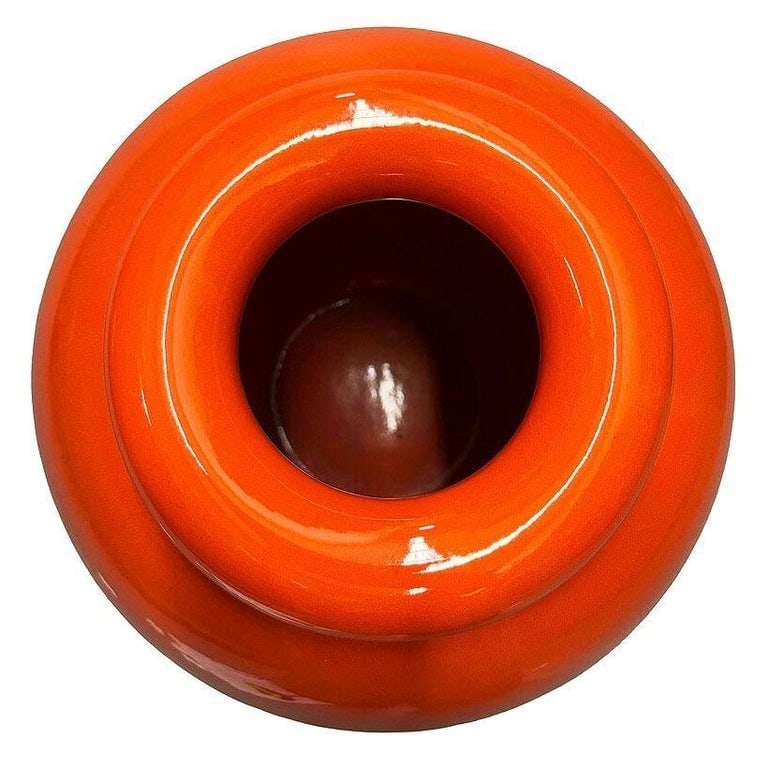 Large 15" Orange California Pottery Vase Planter Oil Jar by Bauer Pottery, 1920 - 5