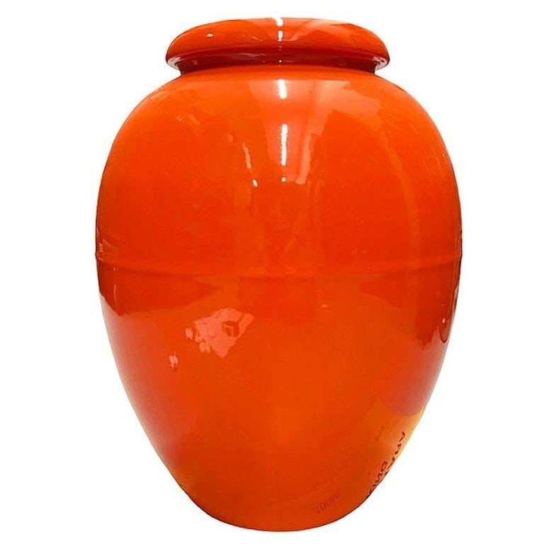 Large 15" Orange California Pottery Vase Planter Oil Jar by Bauer Pottery, 1920 - 6