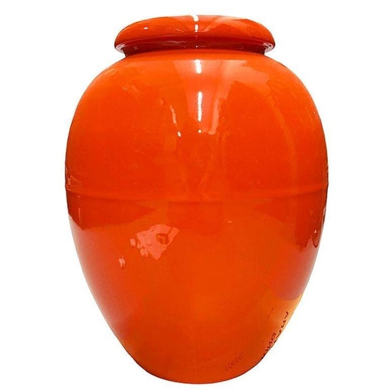 Large 15" Orange California Pottery Vase Planter Oil Jar by Bauer Pottery, 1920 - 8