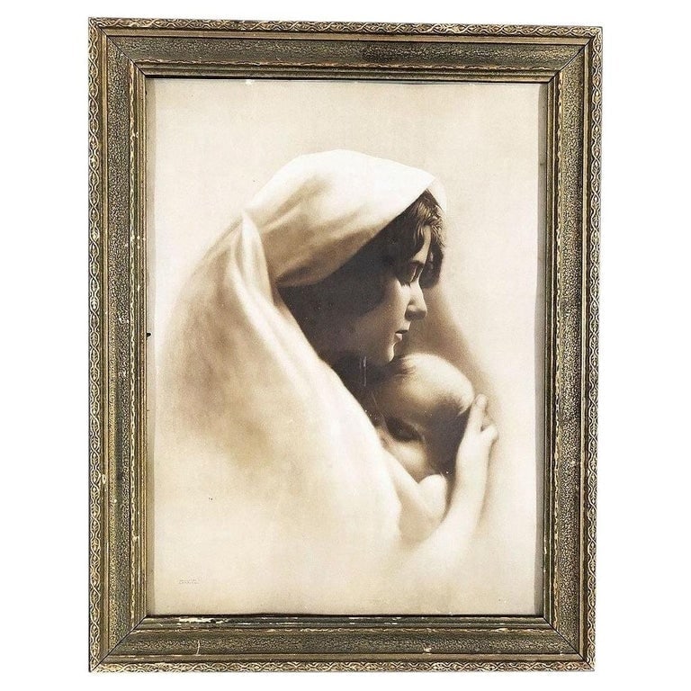Madonna Mother Child Framed Lithograph Print by WH Partridge, Circa 1900 (1 of 4)