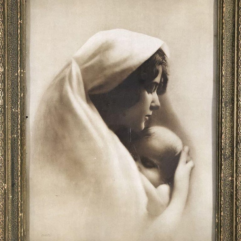 Madonna Mother Child Framed Lithograph Print by WH Partridge, Circa 1900 - 2