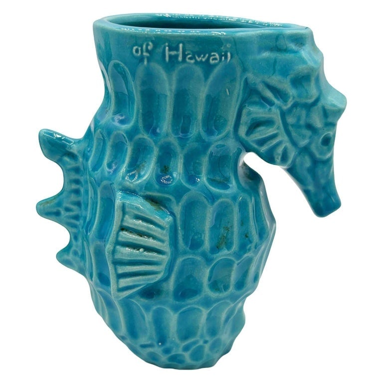 Modernist Ceramic Trader Vic's Hawaii Seahorse Tiki Mug, Salt and Pepper Set - 2