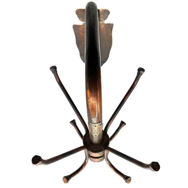 Japanned Wall Tree Copper Flashed Brass Rotating Wall Coat Rack by Peedee - 2