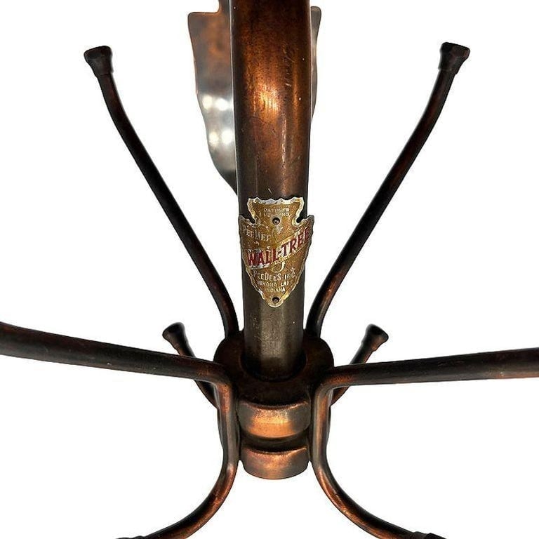 Japanned Wall Tree Copper Flashed Brass Rotating Wall Coat Rack by Peedee - 4