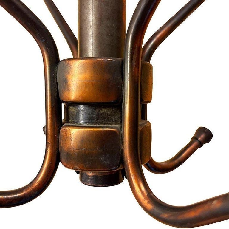 Japanned Wall Tree Copper Flashed Brass Rotating Wall Coat Rack by Peedee - 7