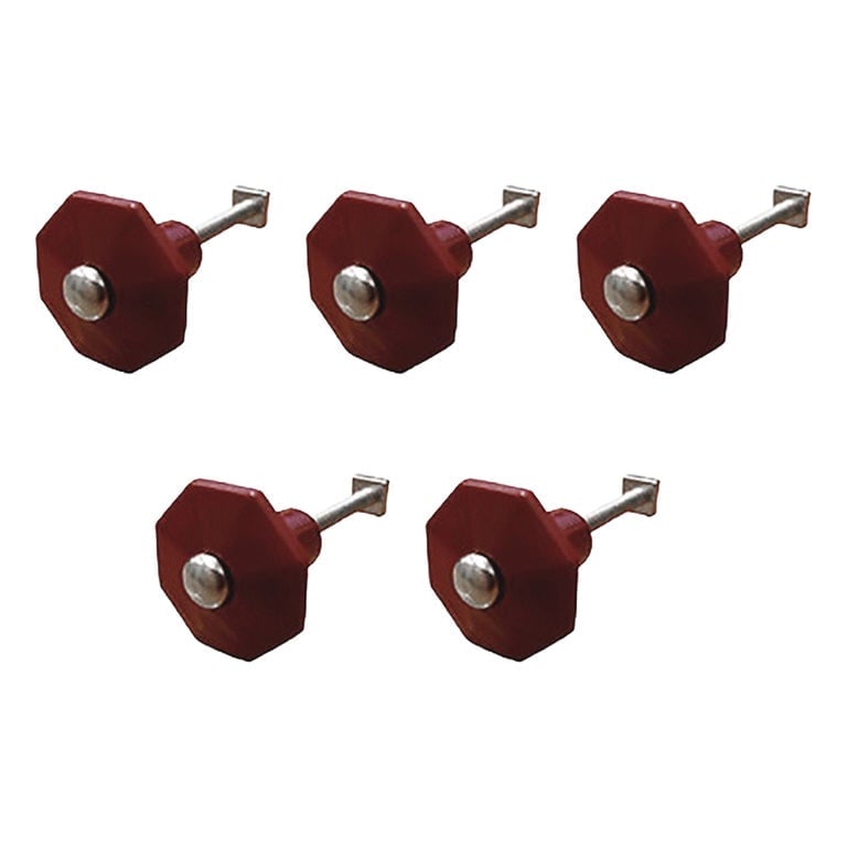 Art Deco Bakelite Octagonal Drawer Door Pull Handle in Burgundy Set of 5 (1 of 5)