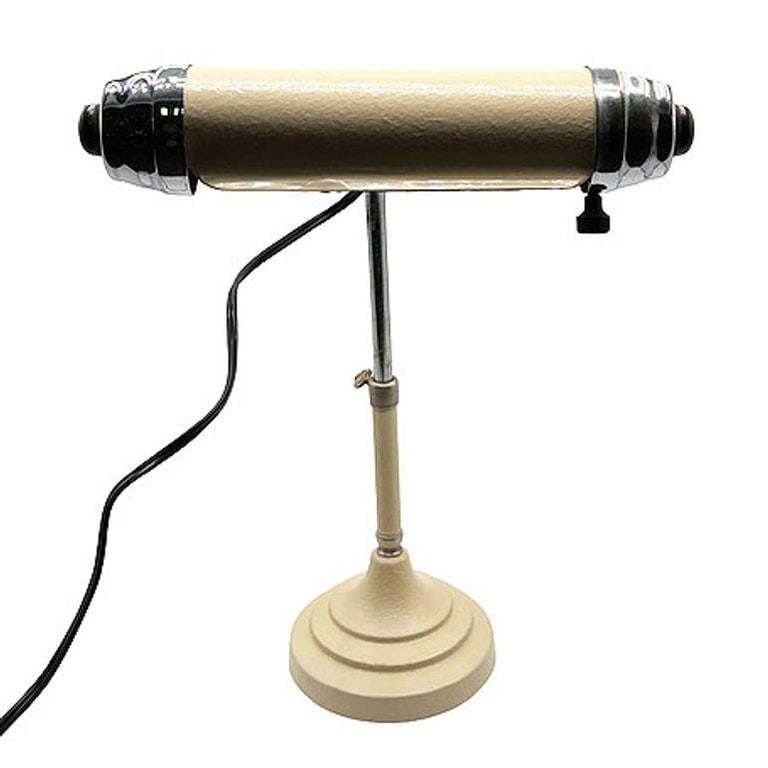 Streamline Modern Chrome and Enameled Bankers Desk Lamp by Radionic - 2