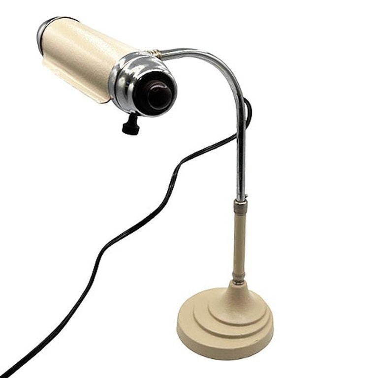 Streamline Modern Chrome and Enameled Bankers Desk Lamp by Radionic - 3