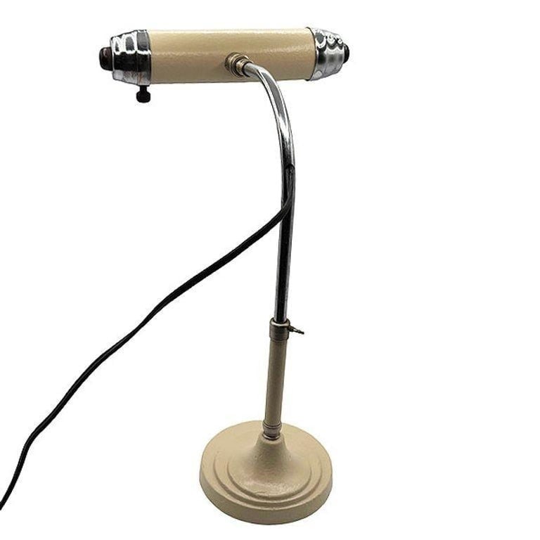 Streamline Modern Chrome and Enameled Bankers Desk Lamp by Radionic - 4