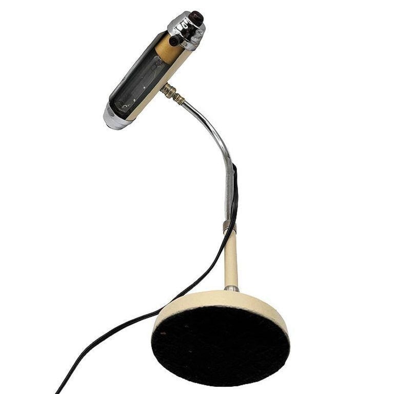 Streamline Modern Chrome and Enameled Bankers Desk Lamp by Radionic - 5