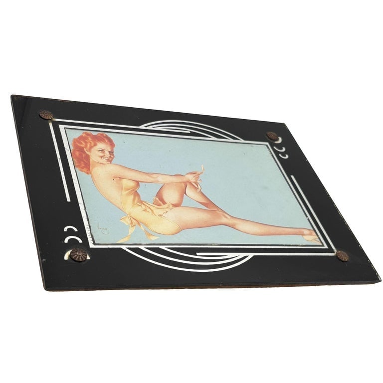 Art Deco Reverse Black and Silver Painted Glass Picture Frame 4x6 Picture Frame - 2