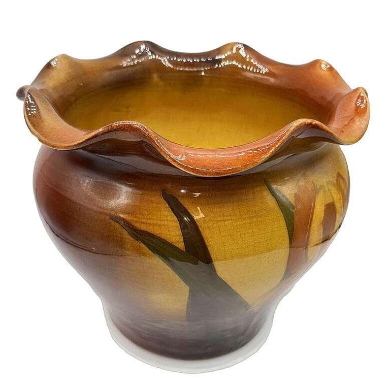 Late Victorian American Art Pottery Floral Louwelsa JardiniÃ¨re Planter by Weller - 2