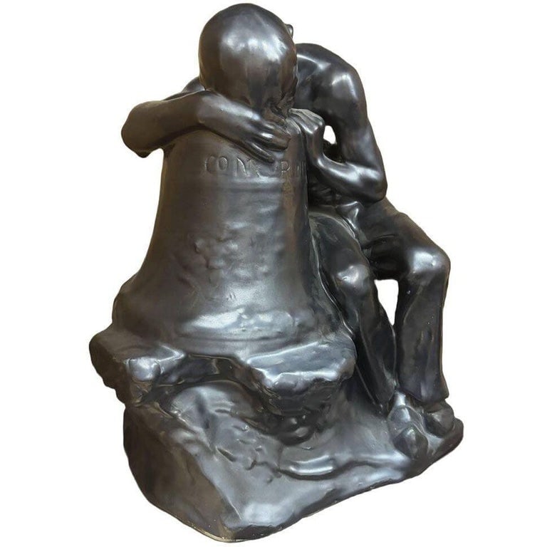 Italian "Pensatore Campana" The Tinker Auguste Rodin Style Terracotta Sculpture - 2