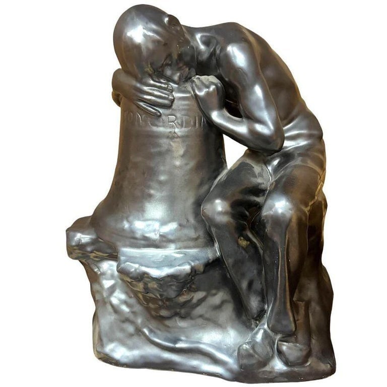 Italian "Pensatore Campana" The Tinker Auguste Rodin Style Terracotta Sculpture - 4